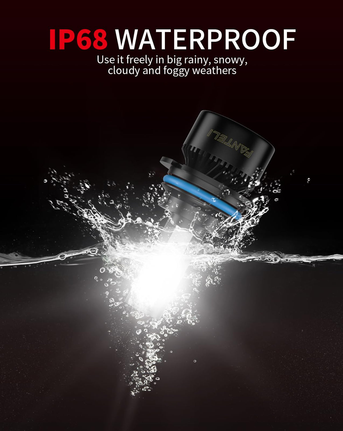 FANTELI waterproof test immersion image proving durability in wet conditions
