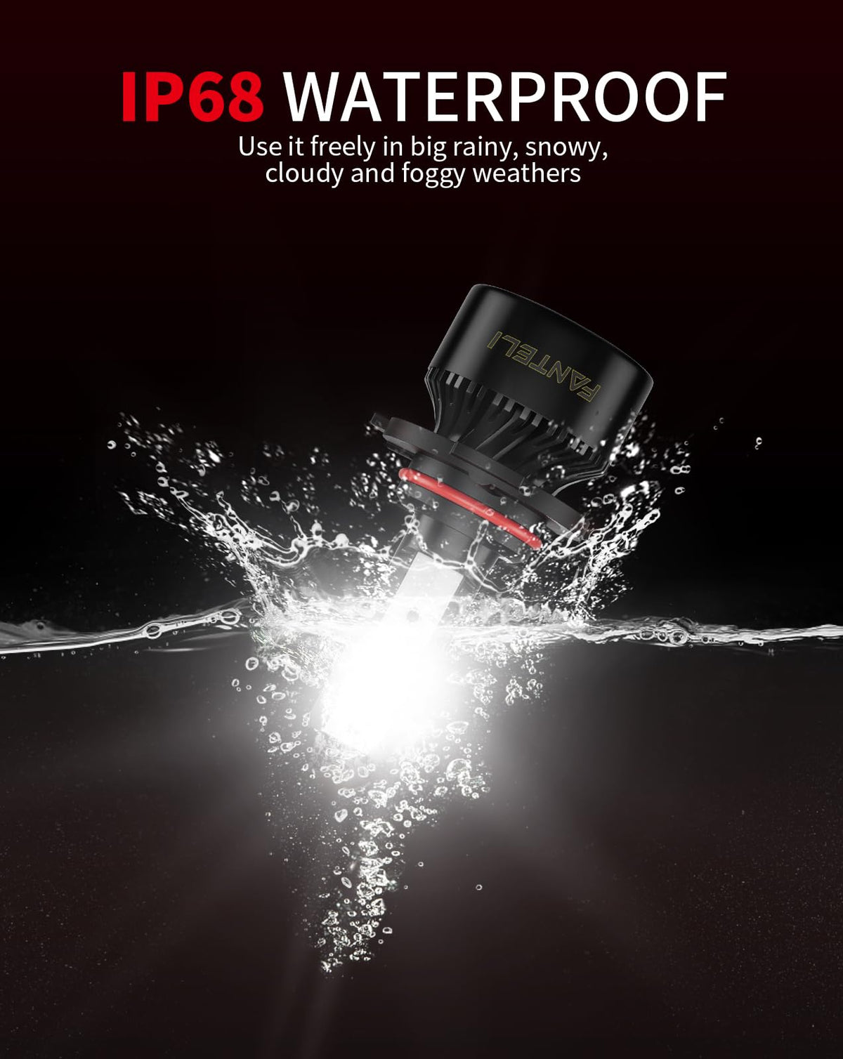 FANTELI waterproof seal detail illustrating IP68 protection against moisture