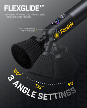 Fanttik Flip G10 eight BrisPro brush heads laid out for varied cleaning tasks