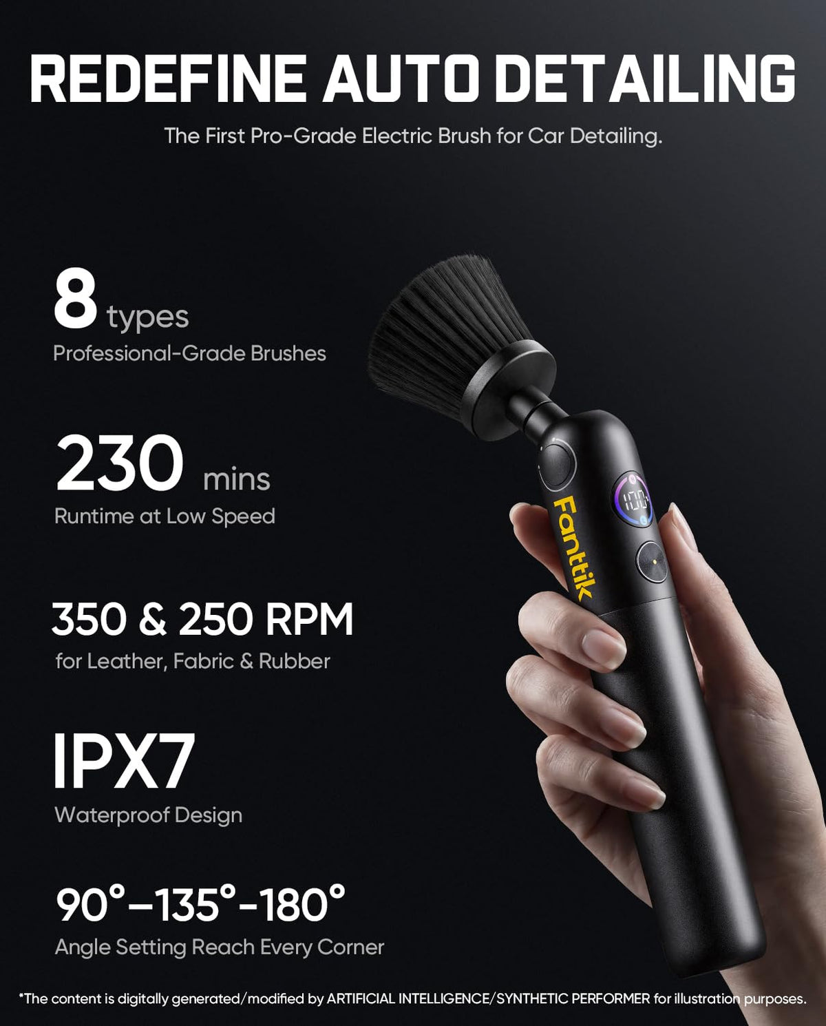 Fanttik Flip G10 close-up of brush head showing bristles that protect surfaces