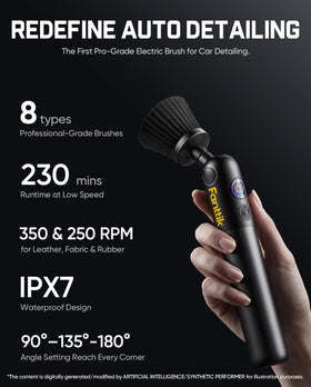 Fanttik Flip G10 close-up of brush head showing bristles that protect surfaces