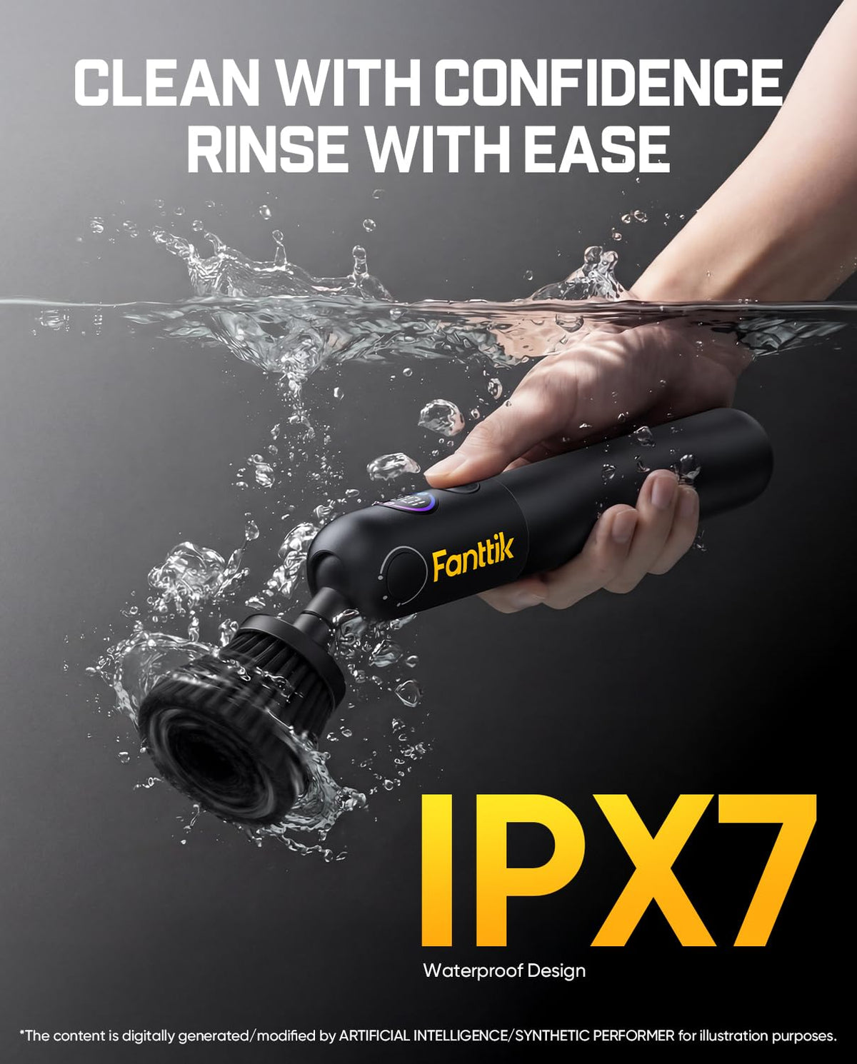Fanttik Flip G10 held in hand beside car key to show compact, travel-friendly size