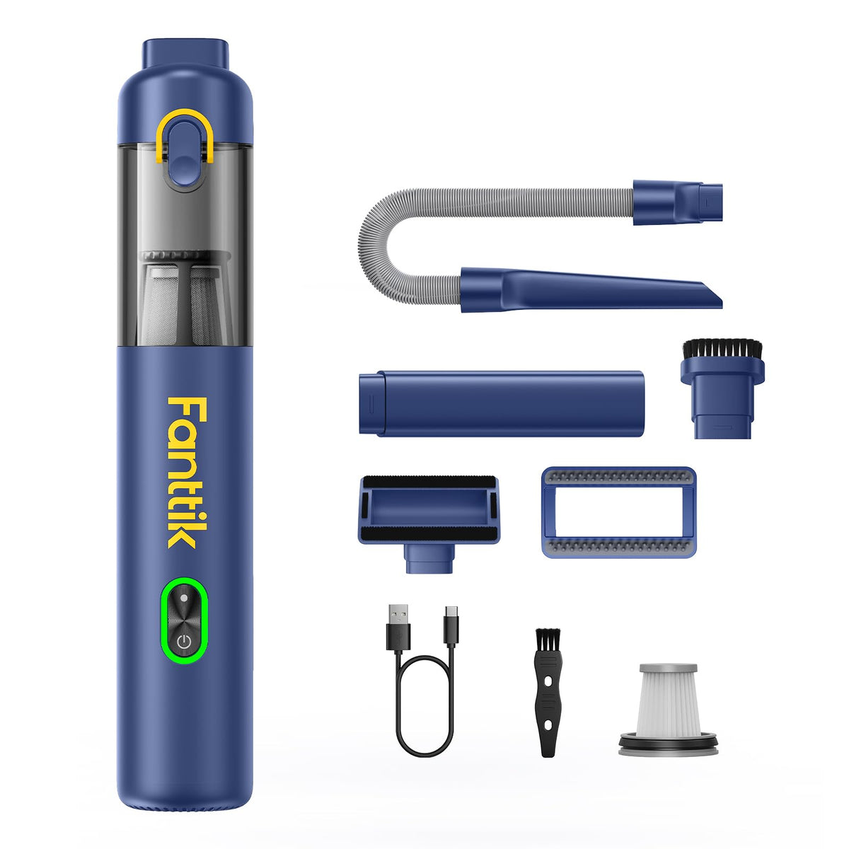 Fanttik V8 front view showing compact body and nozzle for easy handling