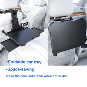 FANXIN tray folded flat against backseat highlighting compact storage benefit
