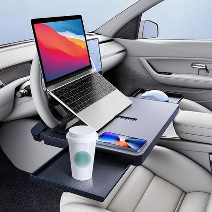 FANXIN front view mounted on steering wheel showing stable workstation benefit