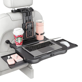 FANXIN front view of installed back seat tray showing stable mount and workspace
