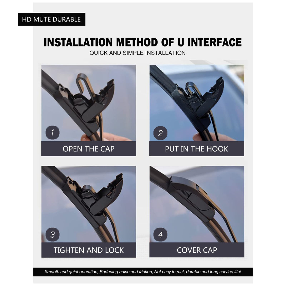 FAPIUO U/J hook connection detail illustrating easy click-in installation advantage
