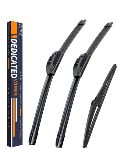 FAPIUO front packaging showing both blades and bonus rear wiper, clear labeling and contents