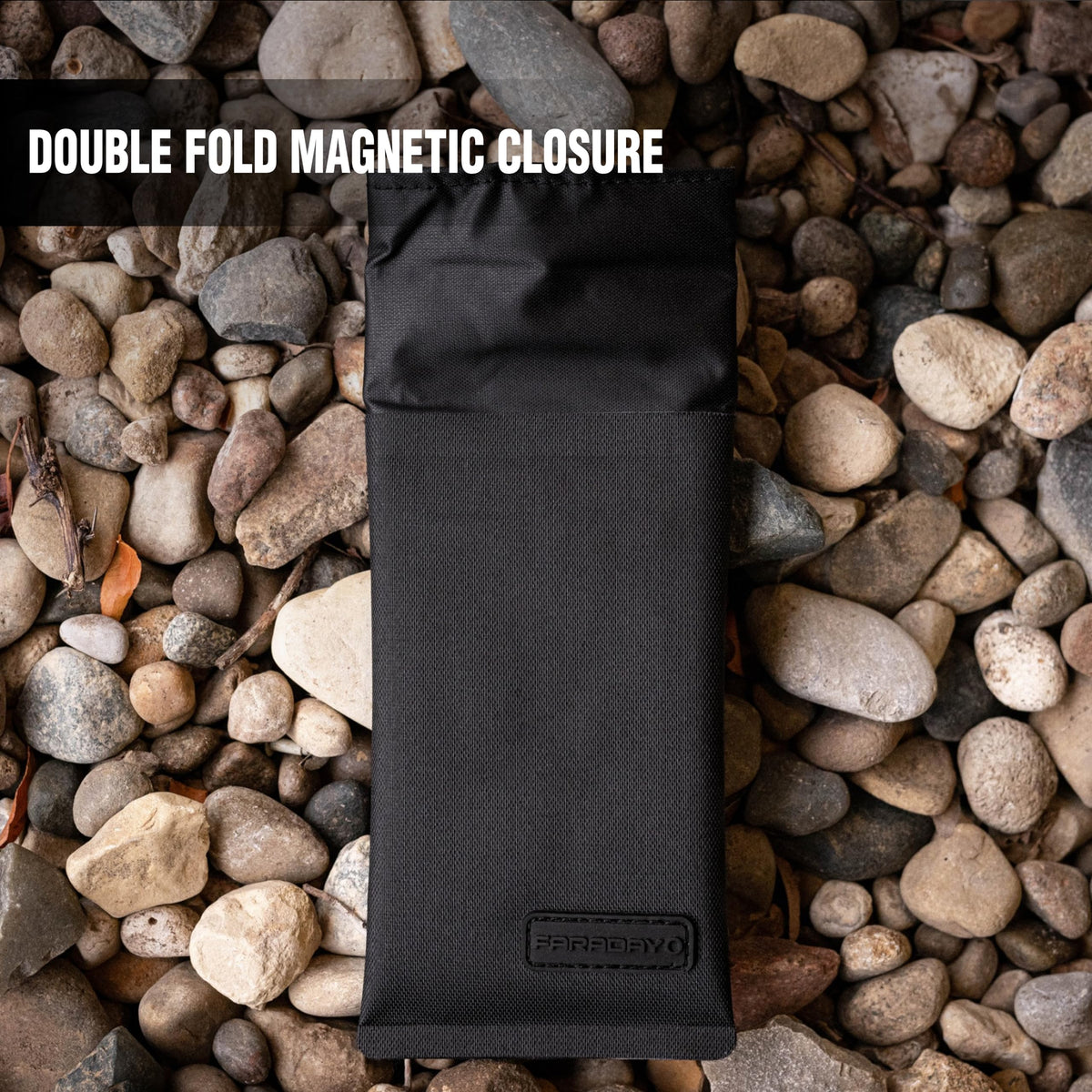 Faraday Defense magnetic double-fold closure close-up for secure sealing