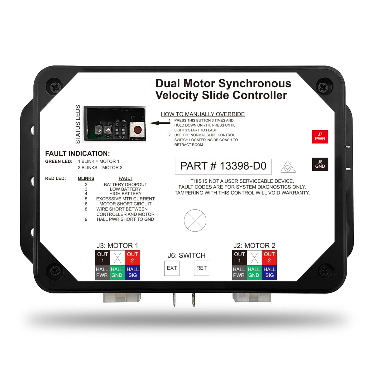 FARAMZ 13398-DO front module showing enclosure and labels for easy identification and fit