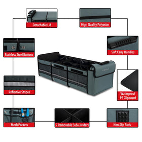 Farasla folded flat inside trunk showing compact storage and space-saving convenience