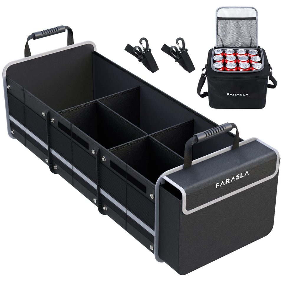 Farasla front view closed organizer shows waterproof exterior benefit