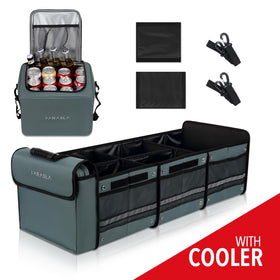 Farasla organizer being loaded for picnic showing portability and cooler convenience