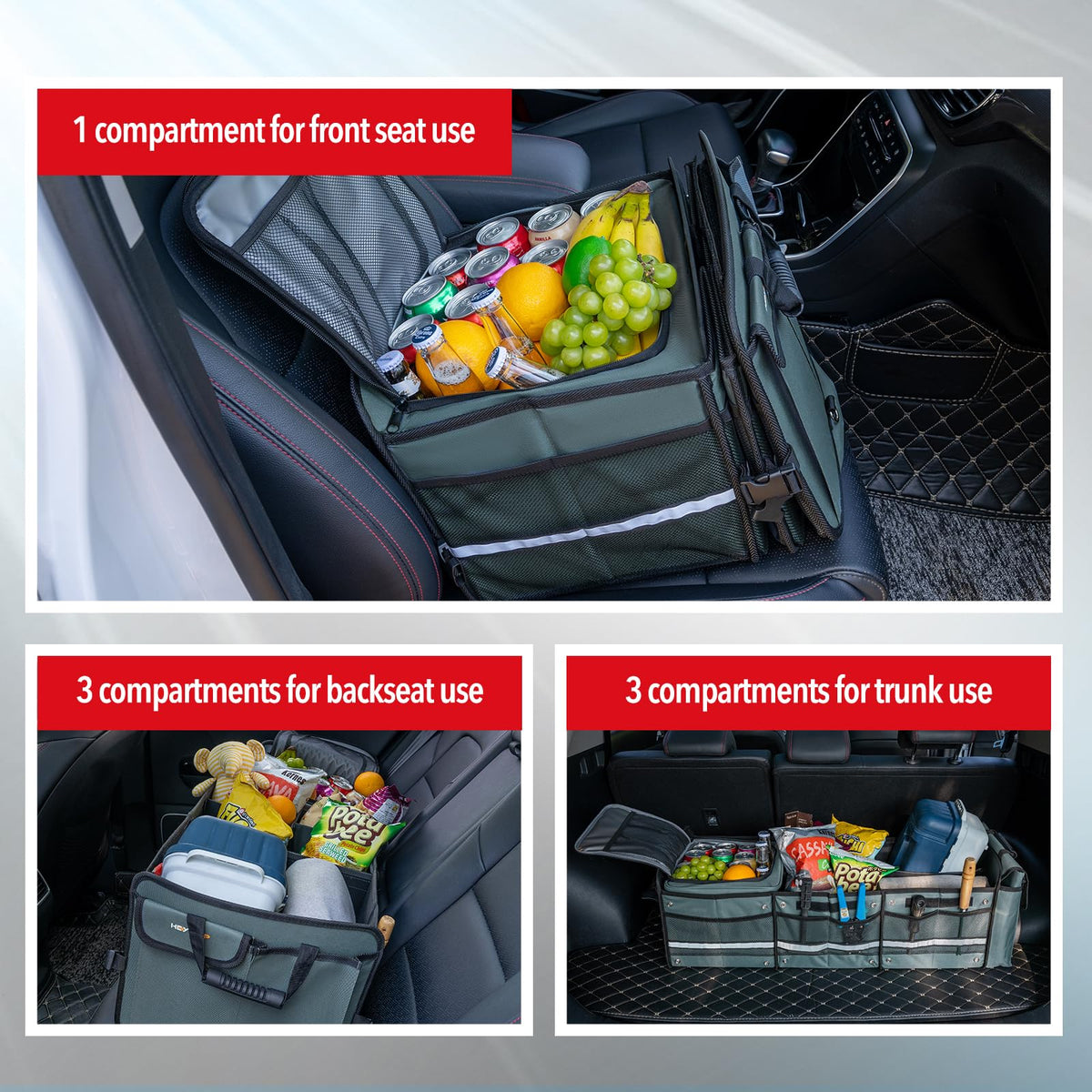 Farasla open organizer with adjustable dividers showing customizable compartments for gear