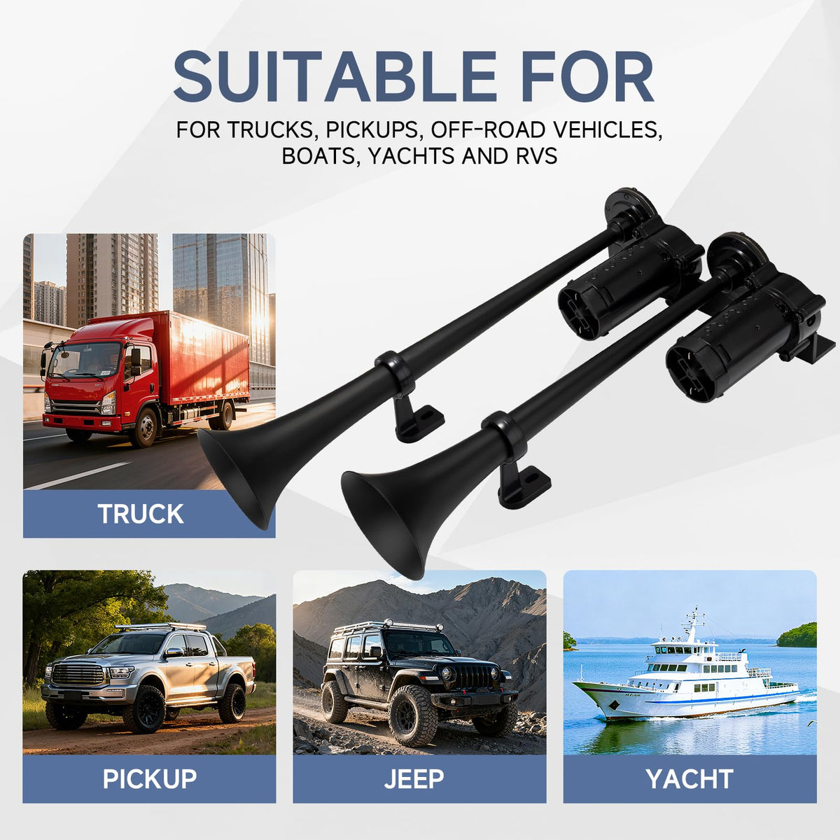FARBIN horn installed on boat showing marine compatibility and safety