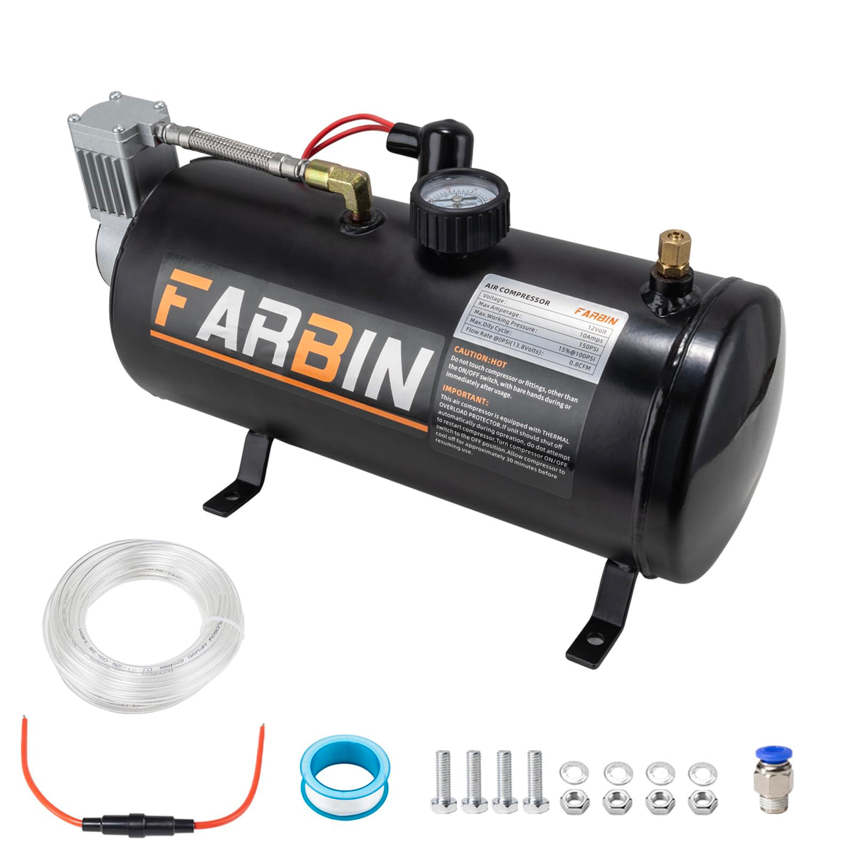 FARBIN front view of complete compressor kit showing compact setup and ready installation benefit