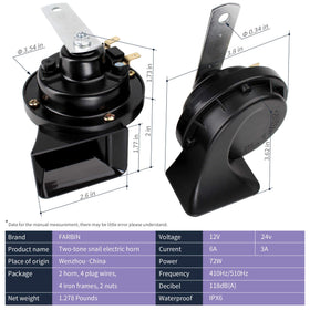 FARBIN horn installed under hood demonstrating compact fit and space-saving benefit