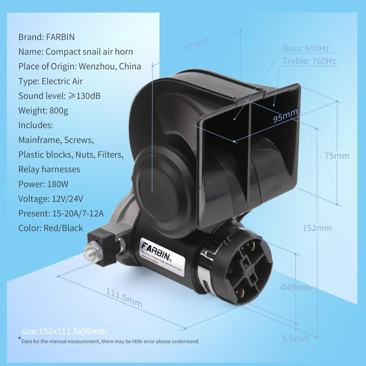 FARBIN air horn installed on truck emphasizing secure fit and on-road visibility benefit