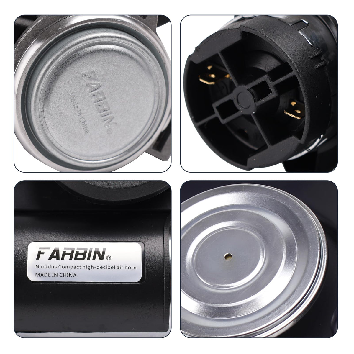 FARBIN horn mounted under hood demonstrating easy vehicle integration