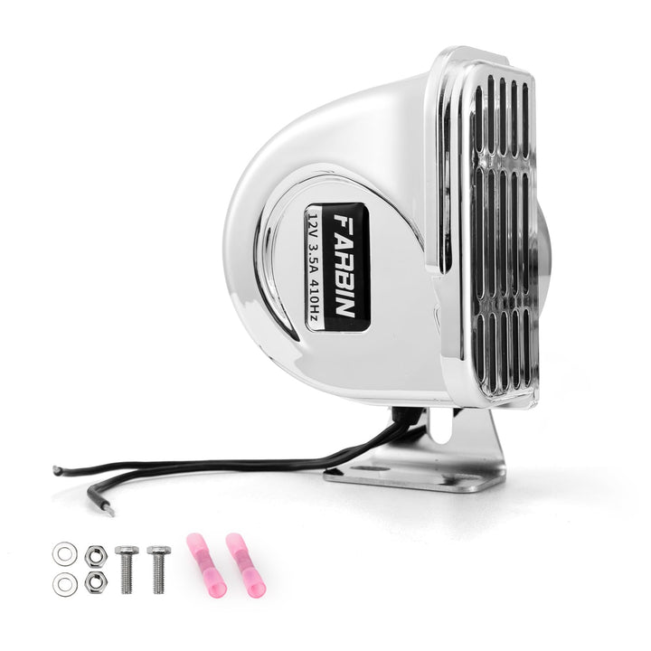 FARBIN stainless steel front view showing durable waterproof shell and loud projection