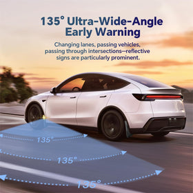 Farmogo installed on Model Y rear wheel well blocking road debris