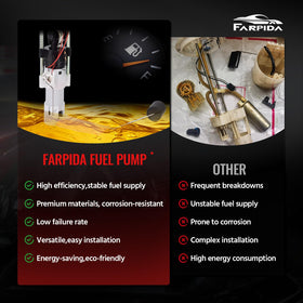 Farpida fuel pump installed in tank demonstrating bolt-in replacement