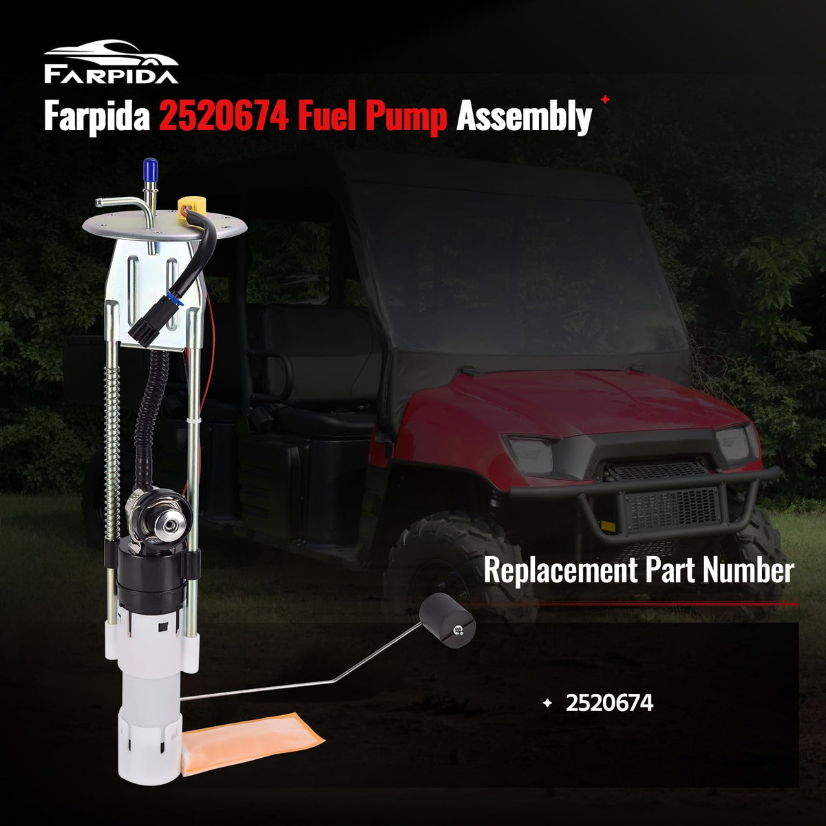 Farpida fuel pump side profile illustrating mounting points and durability