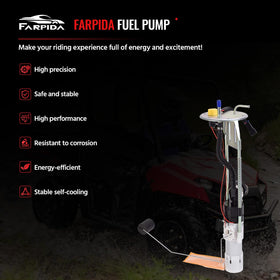 Farpida fuel pump next to ruler for size comparison and fit confirmation