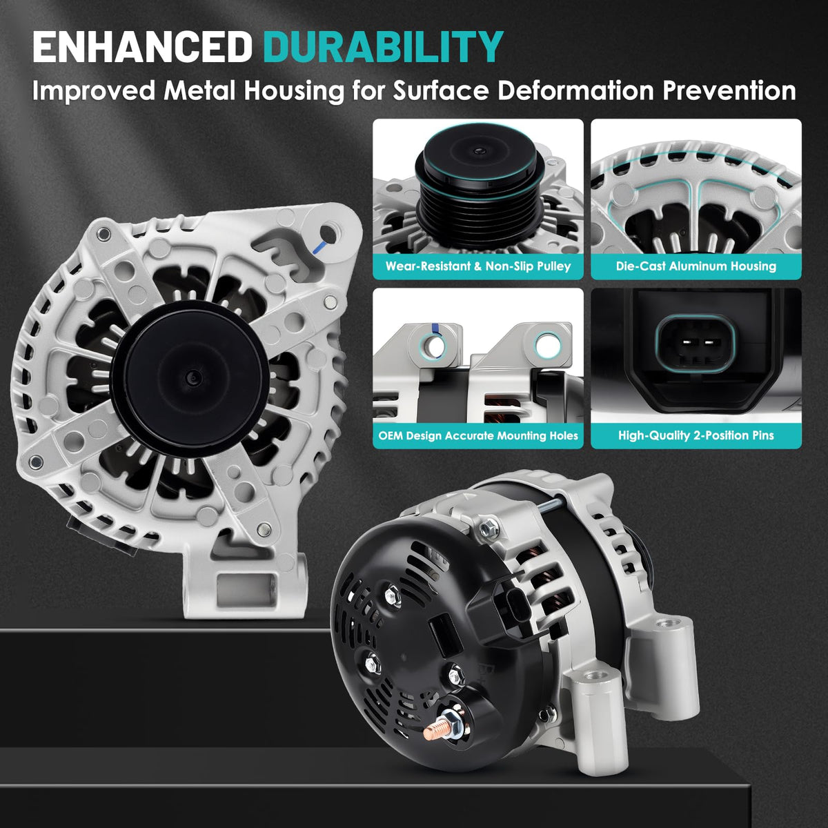 Farrme alternator side profile mounted demonstrating fit and installation ease