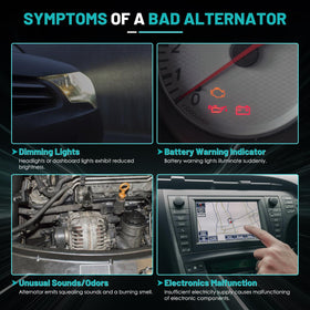 Farrme alternator and Nissan Altima driving scene representing reliable performance