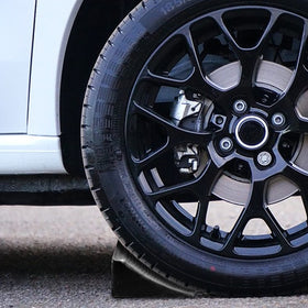 Fasmov two chocks stacked for compact storage and easy transport