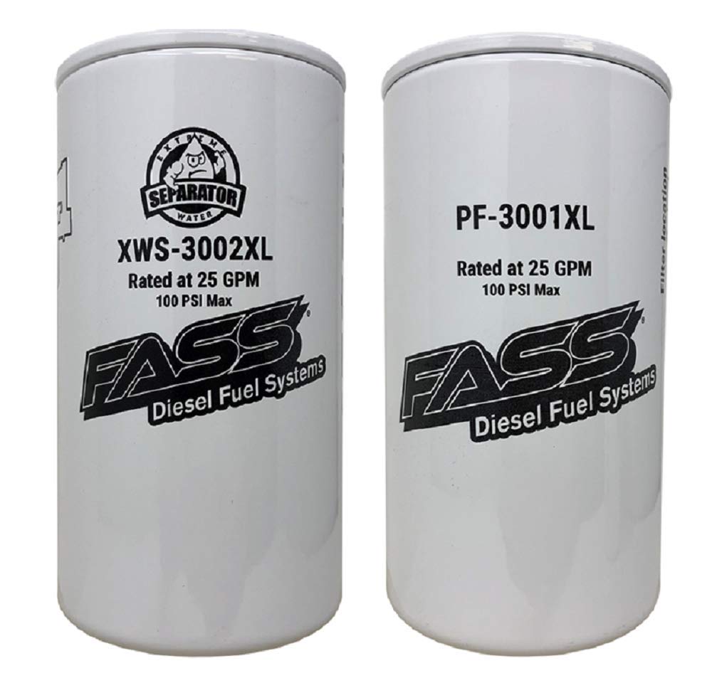 FASS front packaging of combo, clear label, protects fuel system and reduces contaminants