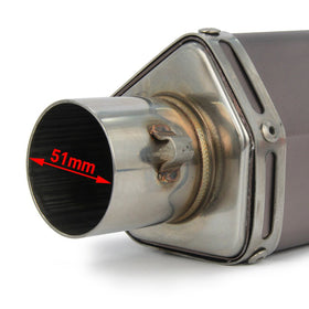 Fast Pro muffler body detail highlighting durable finish and abrasion resistance