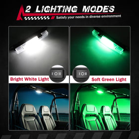 FASTCHOY AUTO dome light mounted on UTV roll bar showing secure fit and hands-free lighting benefit