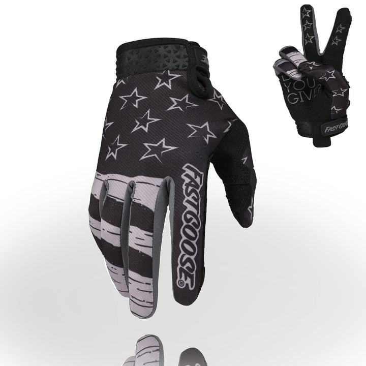 FASTGOOSE front view of gloves showing fit and color, wearable protection