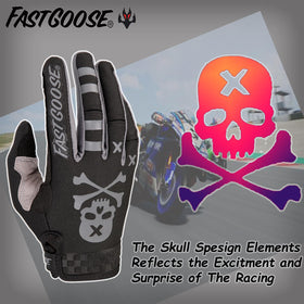 FASTGOOSE gloves in use on a dirt bike demonstrating secure handlebar grip