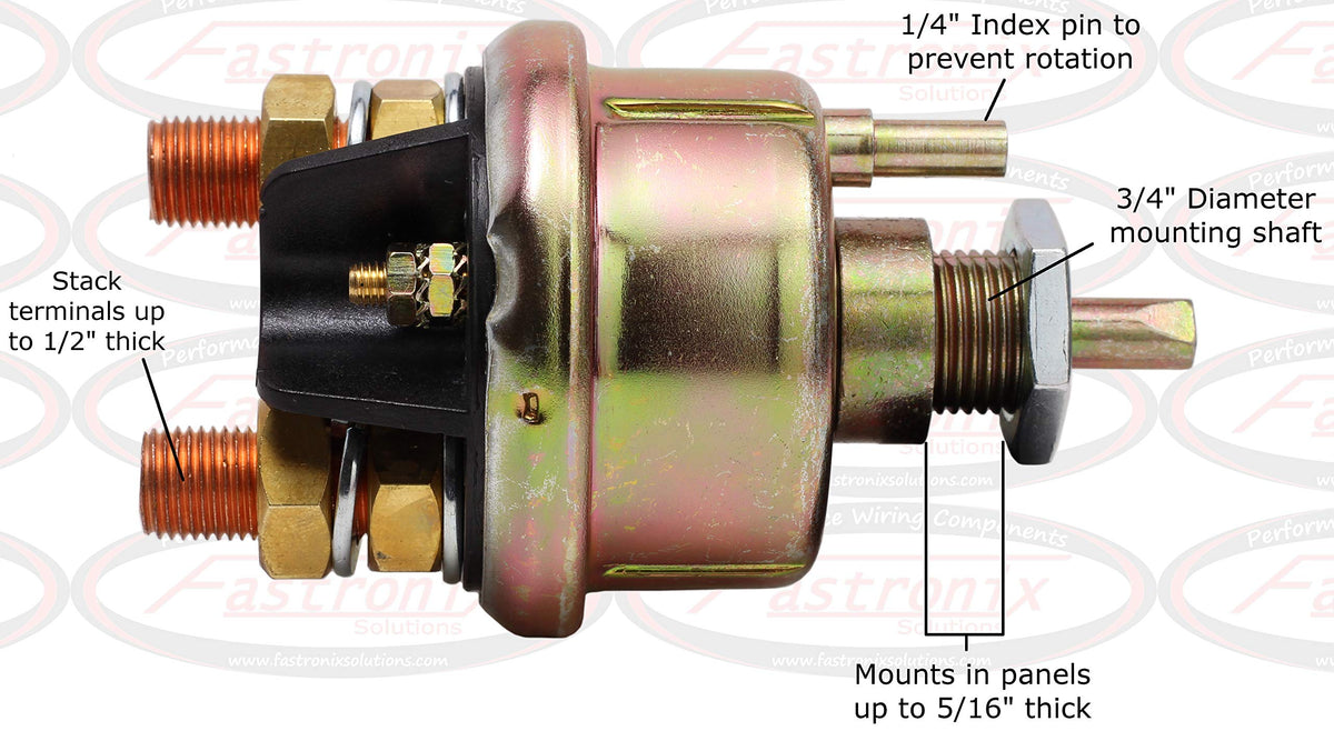 Fastronix auxiliary studs close-up for indicator light or small accessory hookup