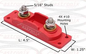 Fastronix close-up of 5/16" stud and boot demonstrating safe insulated connection