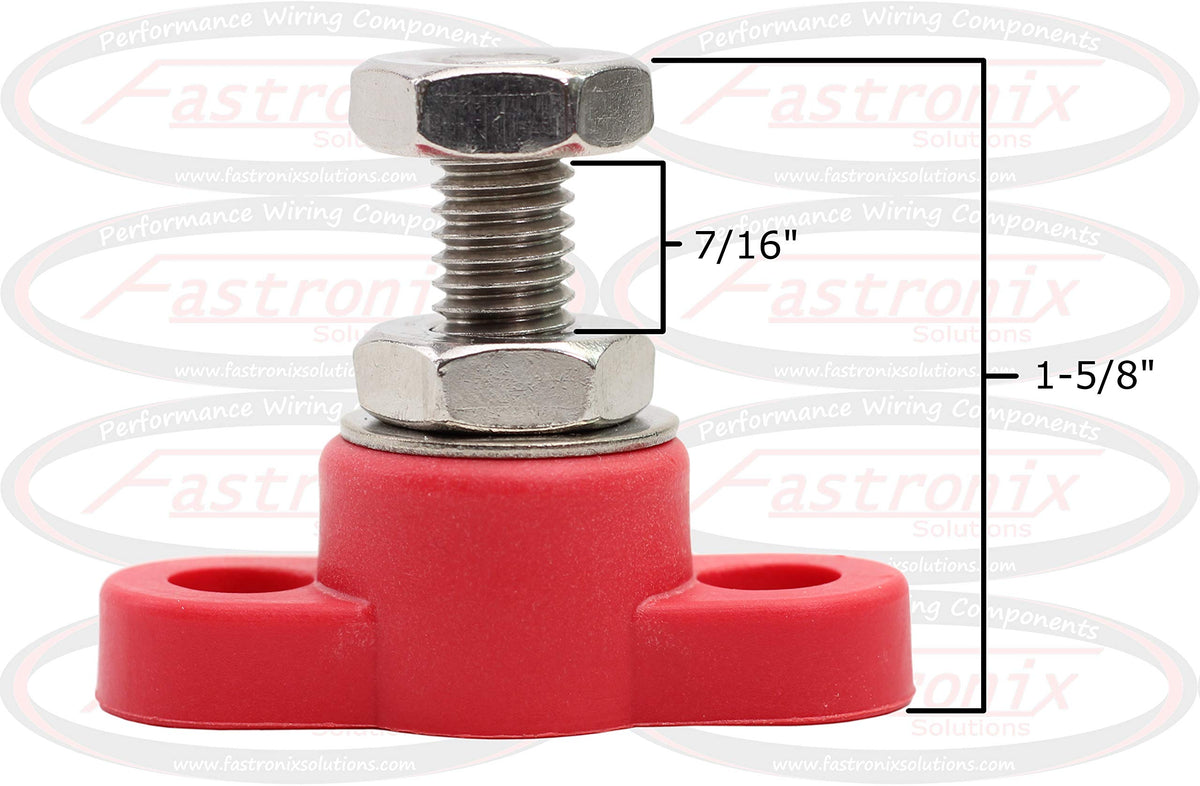 Fastronix terminal with ring lug attached shows strong, reliable electrical contact