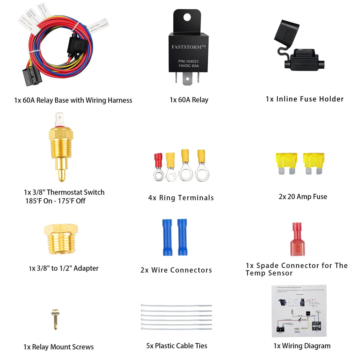 FASTSTORM complete kit laid out showing every included part for easy install