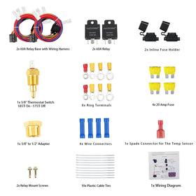 FASTSTORM fan size comparison with multiple fan diameters showing compatibility benefits
