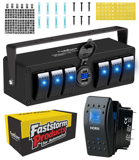FASTSTORM front view switch panel organized controls and durable build