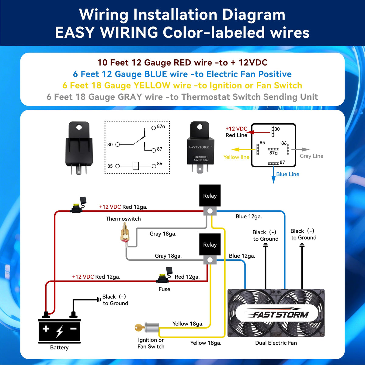 FASTSTORM wiring diagram illustration to guide fast, error-free installation