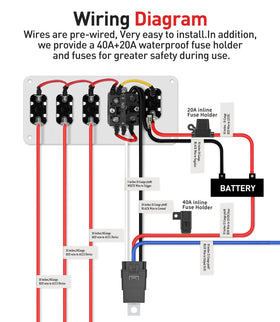 FASTSTORM three waterproof ACC toggle switches detail for accessory management