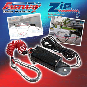 Fastway front view of red 4-foot breakaway cable showing overall design and quick connect benefit