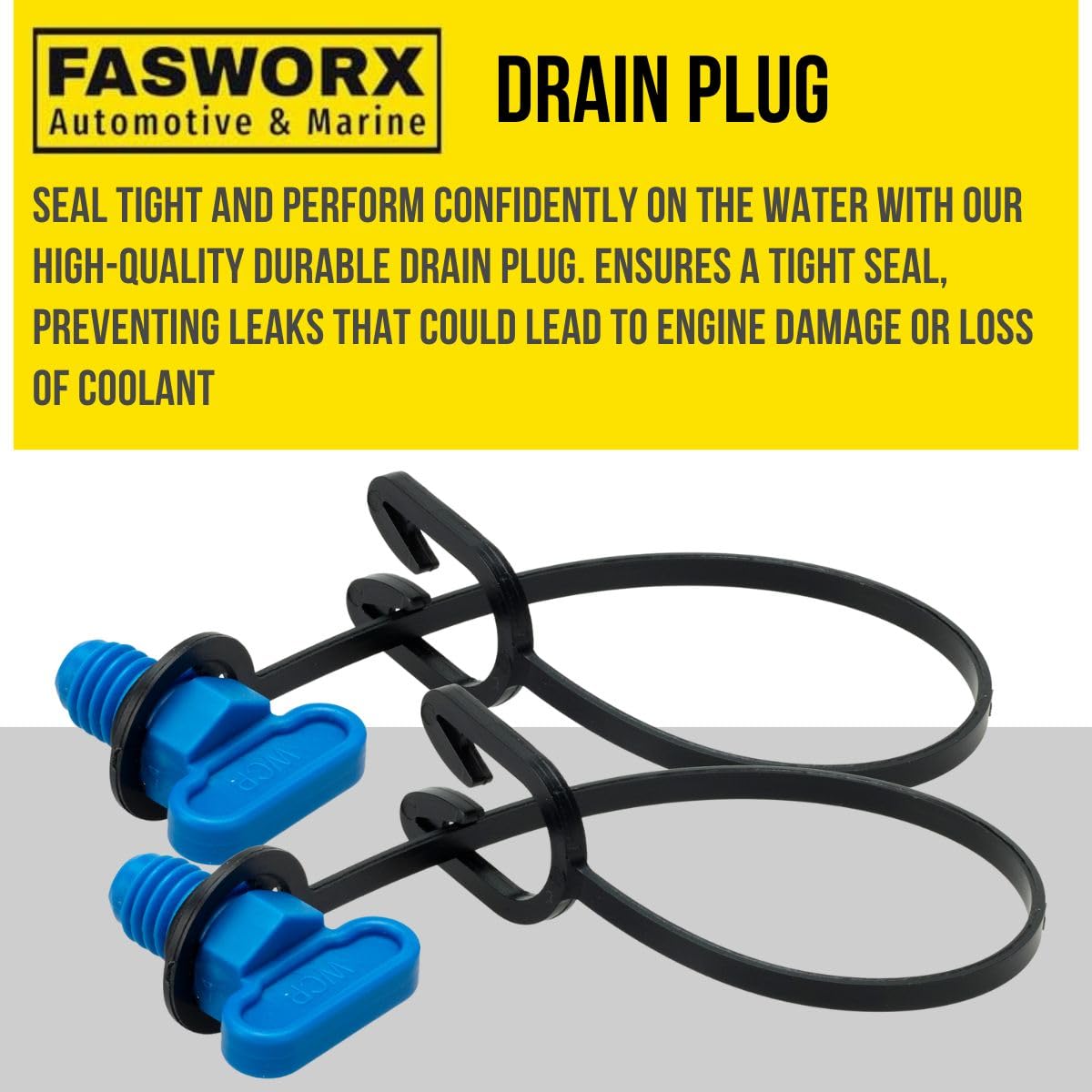 FASWORX drain plug installed in manifold block showing correct fit and restored seal