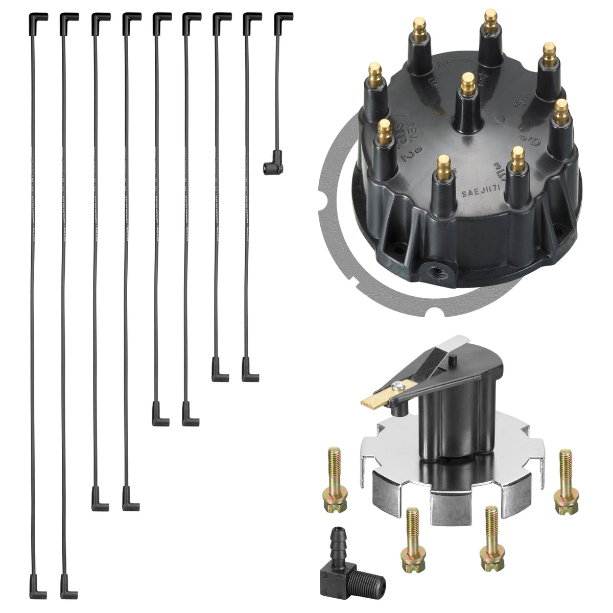 FASWORX Mercruiser distributor cap front view showing fit and mounting benefit