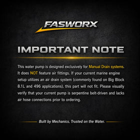 FASWORX pump beside ruler showing size and fitment clarity