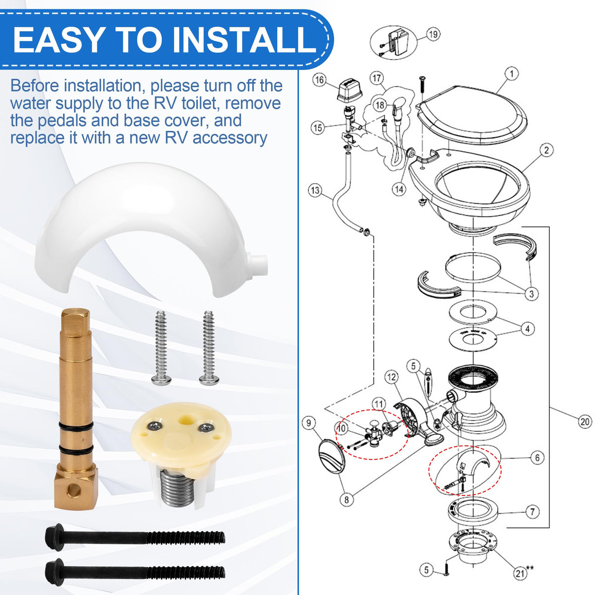 FATCANMA installed in RV toilet demonstrating restored flushing control