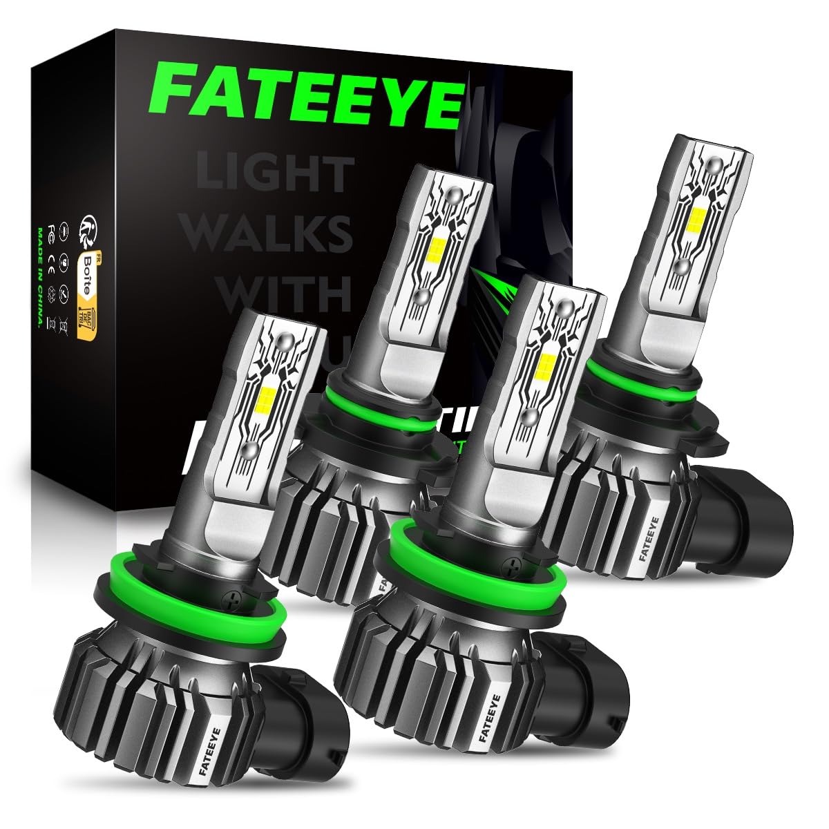 FateEye front view of bulbs and packaging showing product clarity benefit